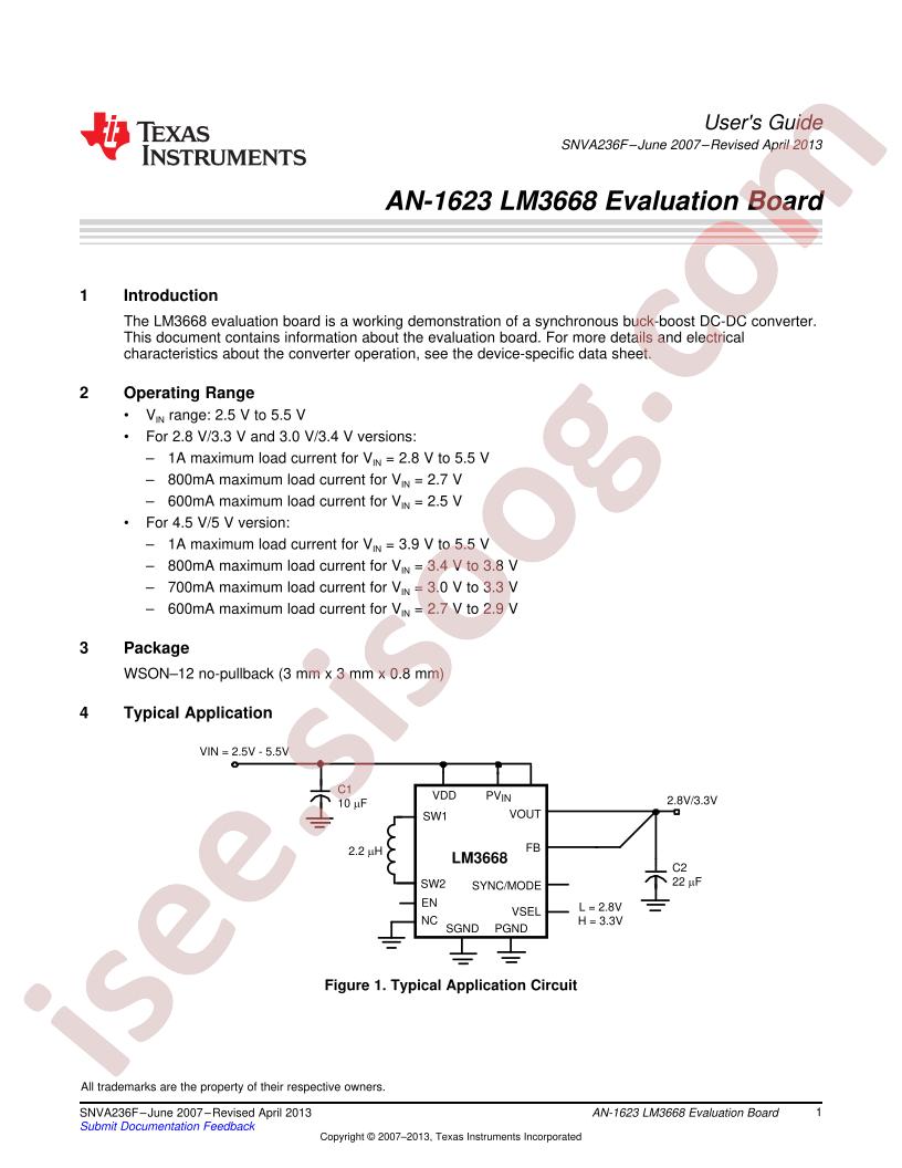 LM3668 Eval Board AppNote