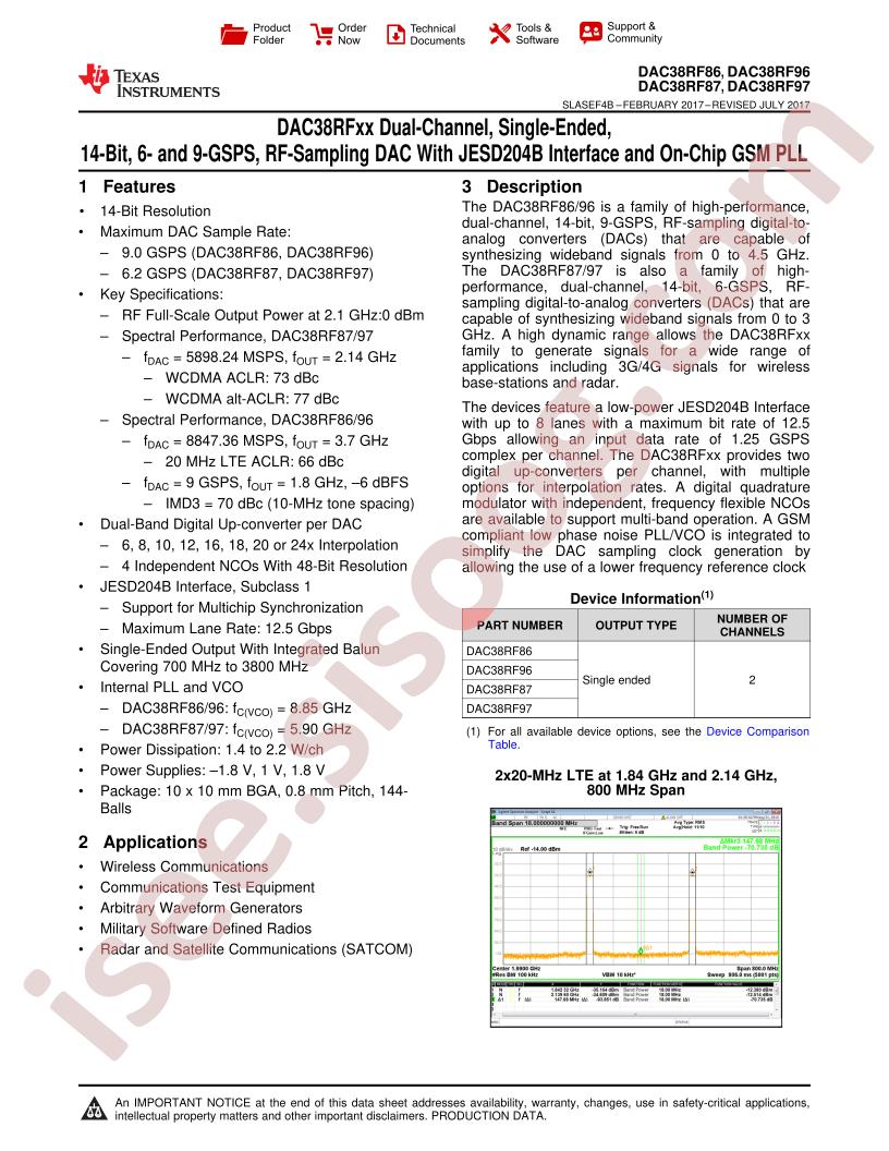 DAC38RF(86,87,96,97) Datasheet
