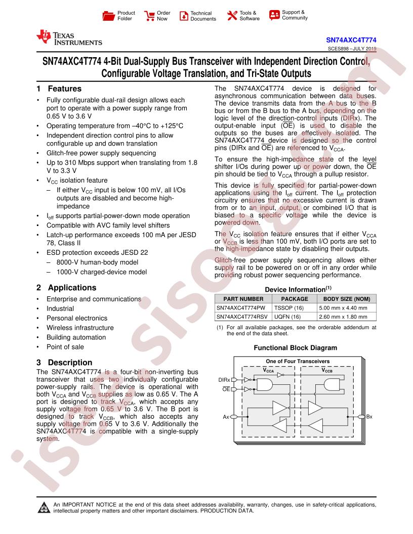 SN74AXC4T774 Datasheet