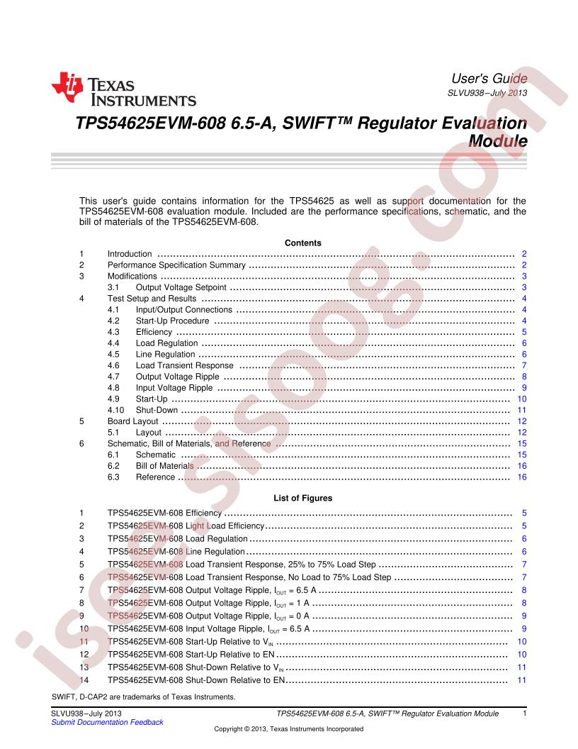 TPS54625EVM-608 User Guide