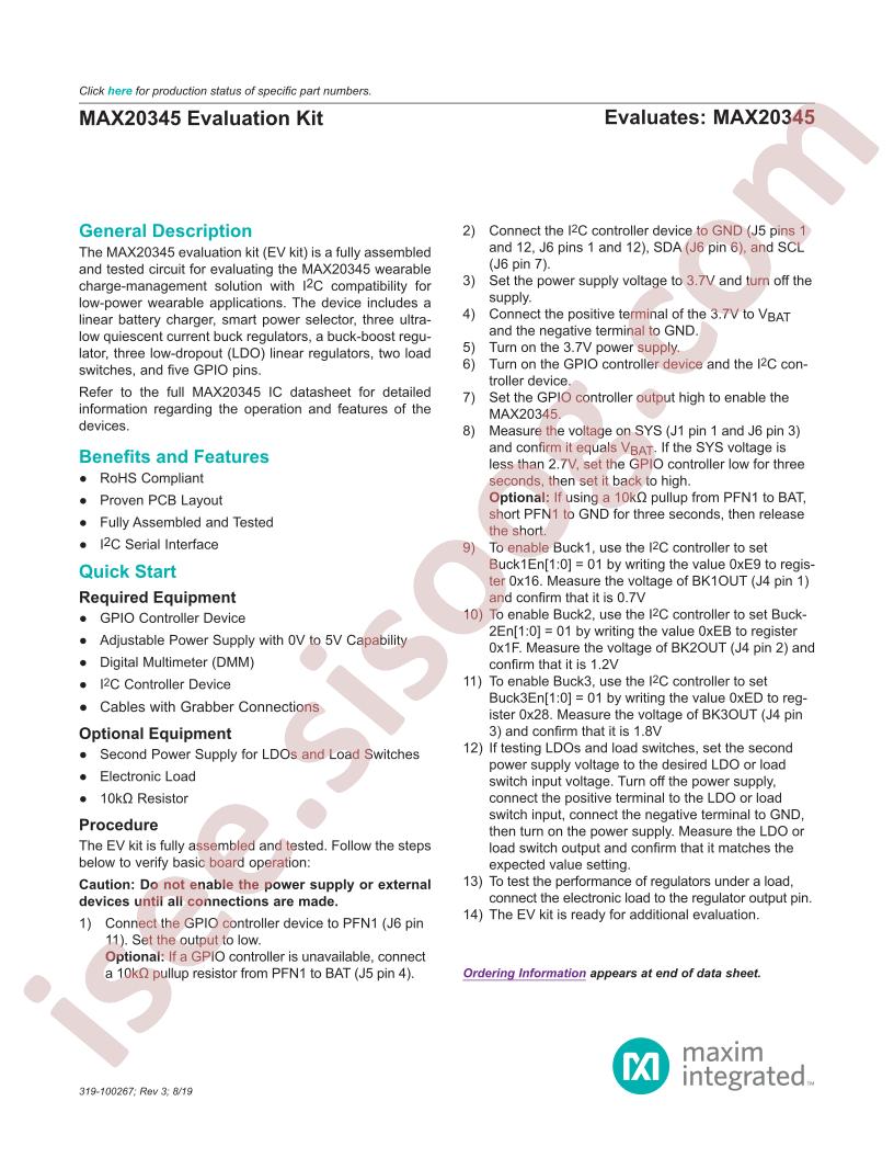 MAX20345 Evaluation Kit