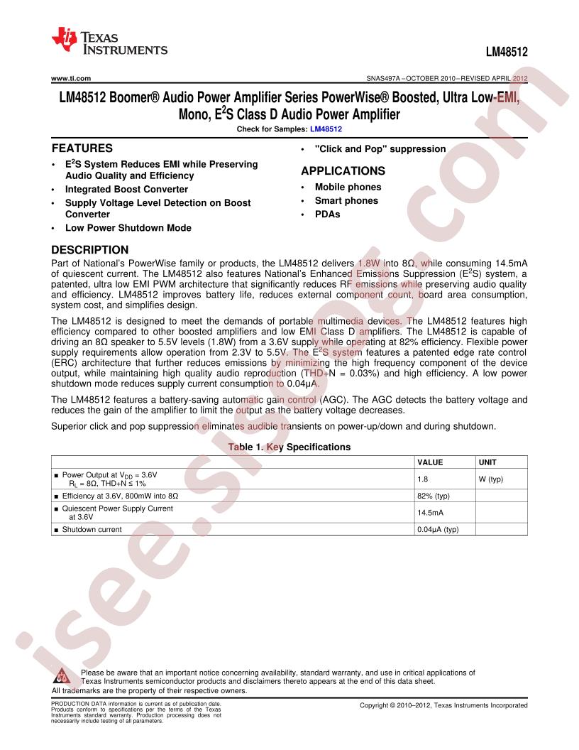LM48512 DataSheet
