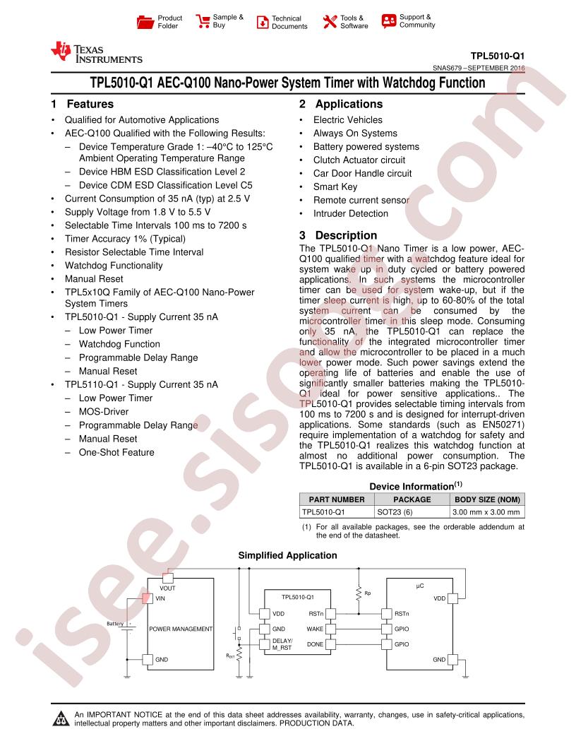 TPL5010-Q1 Datasheet