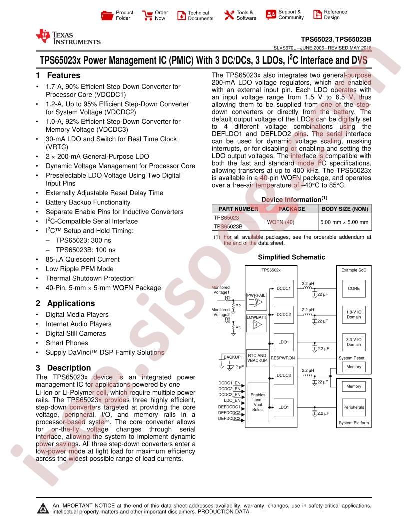 TPS65023(B) Datasheet