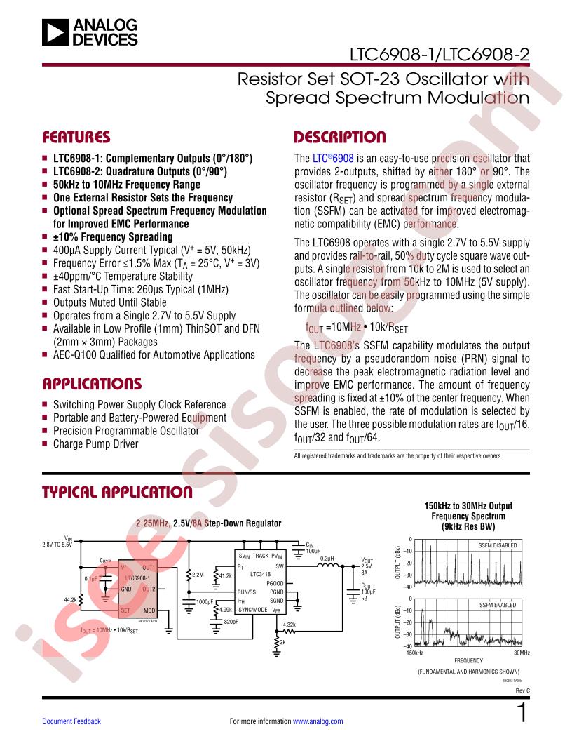 LTC6908-1,-2 Datasheet