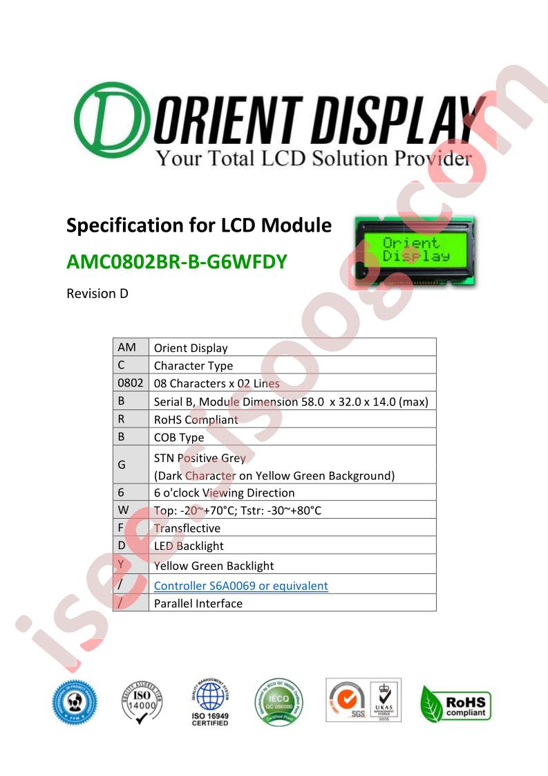 AMC0802BR-B-G6WFDY Datasheet