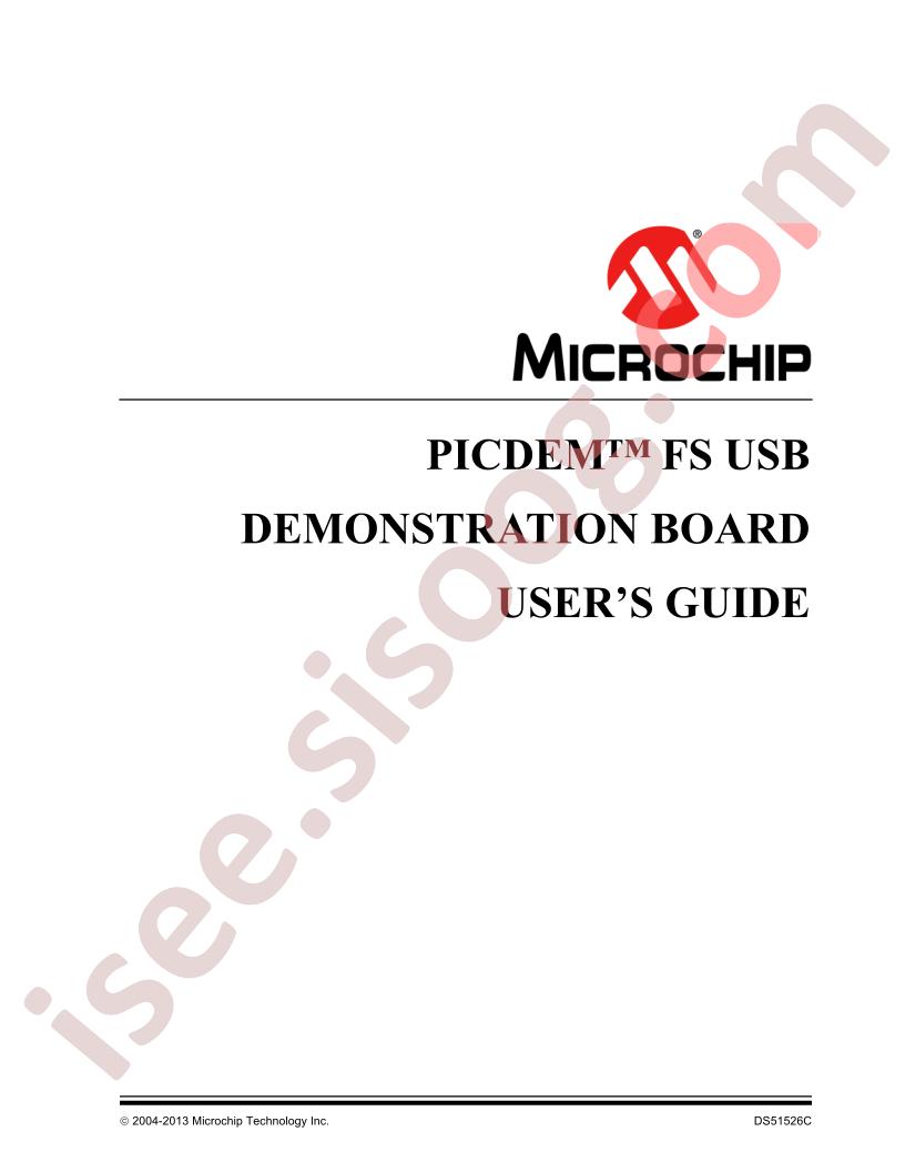 PICDEM FS USB Demonstration Board Users Guide