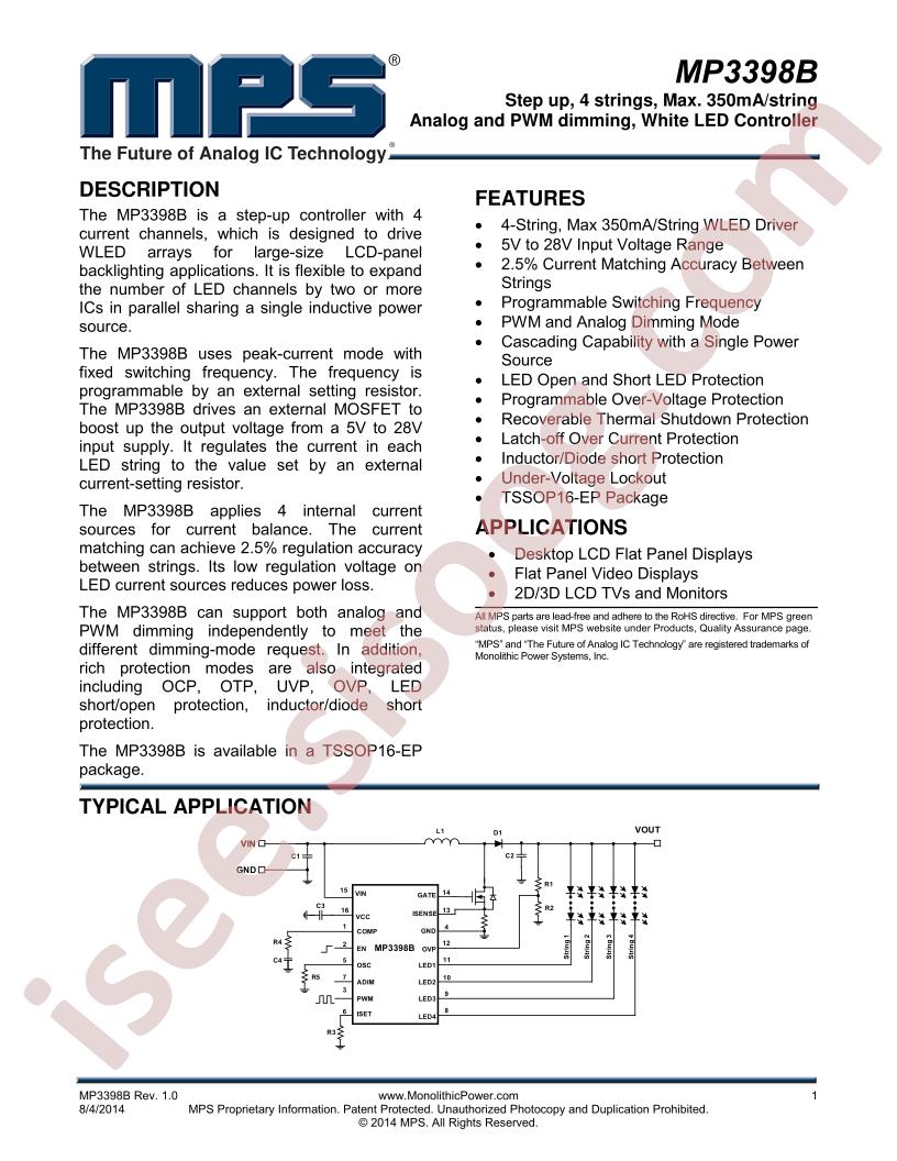 MP3398B Datasheet