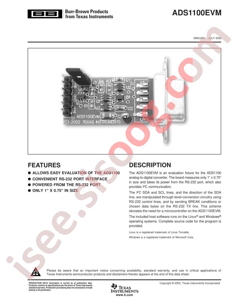 ADS1100EVM