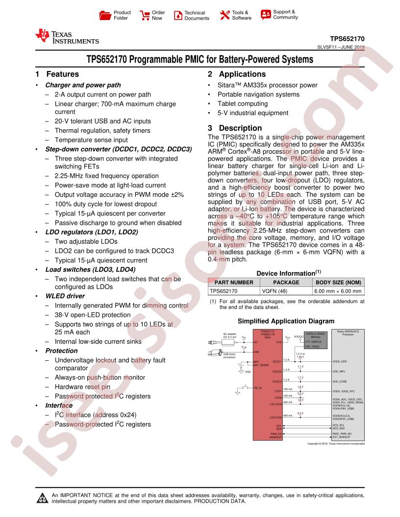 TPS652170 Datasheet