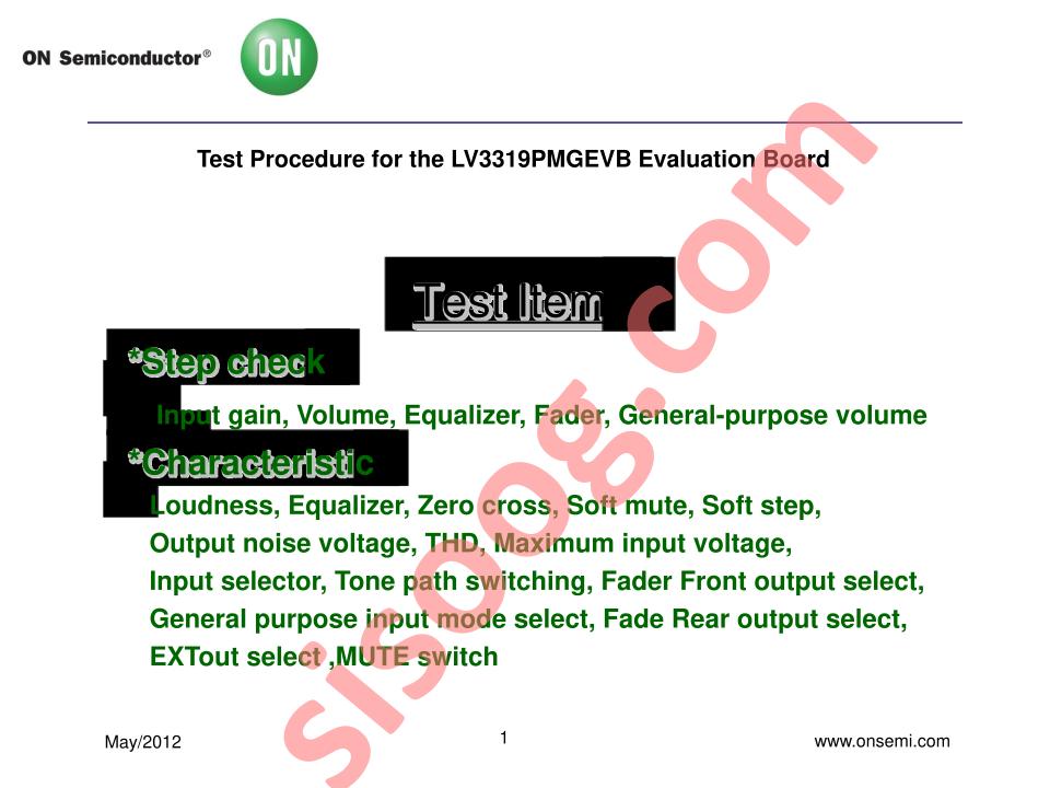 LM3319PM Eval Brd Test Procedure