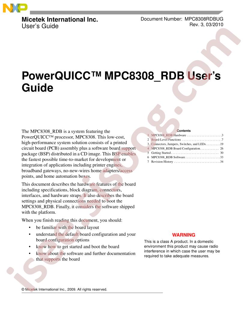 MPC8308-RDB User Guide