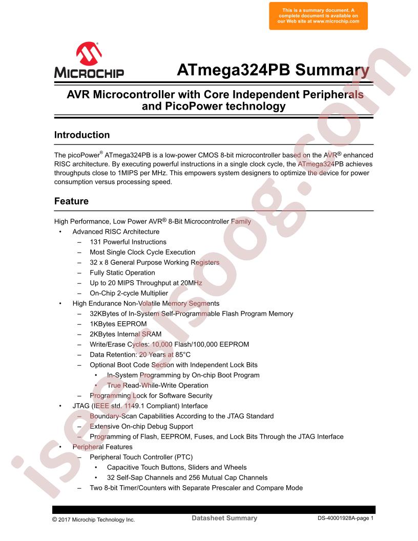 ATmega324PB Summary