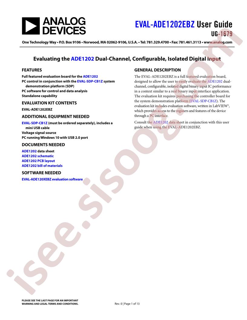 EVAL-ADE1202EBZ Guide