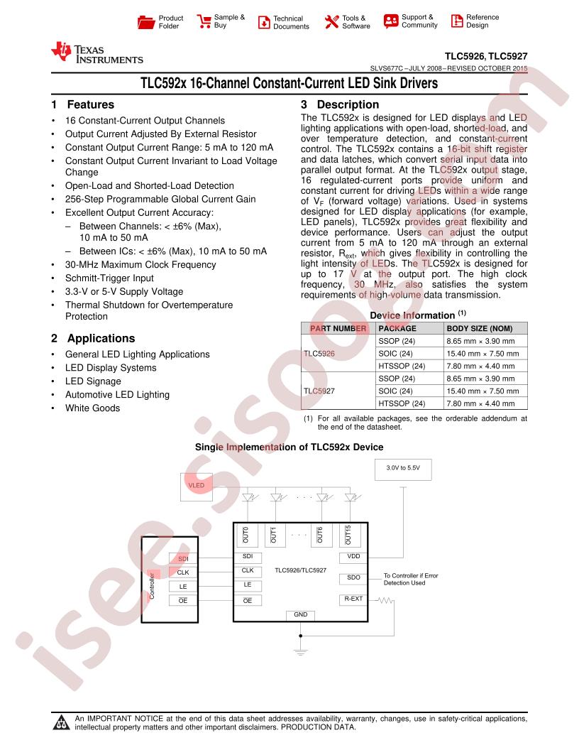 TLC5926 Datasheet