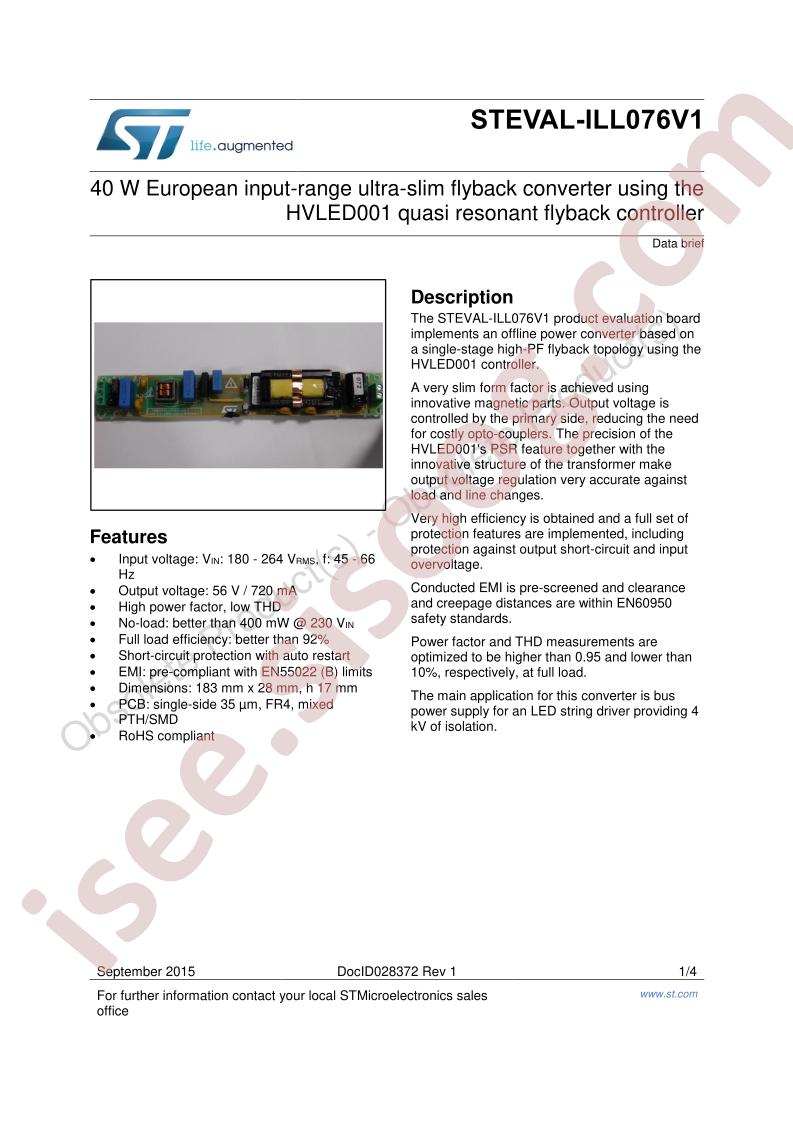 STEVAL-ILL076V1 Brief