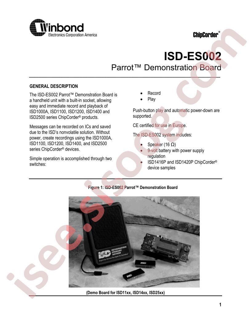 ISD-ES002 Demo Board