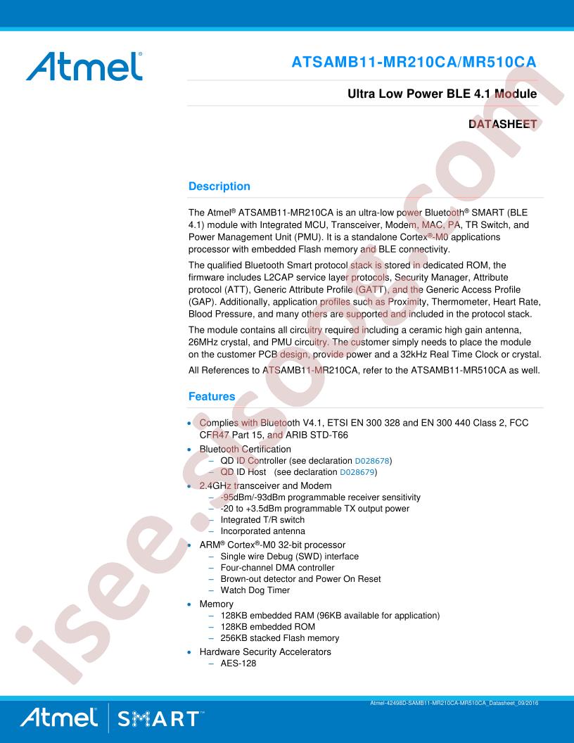 SAMB11-MR210,510CA Datasheet