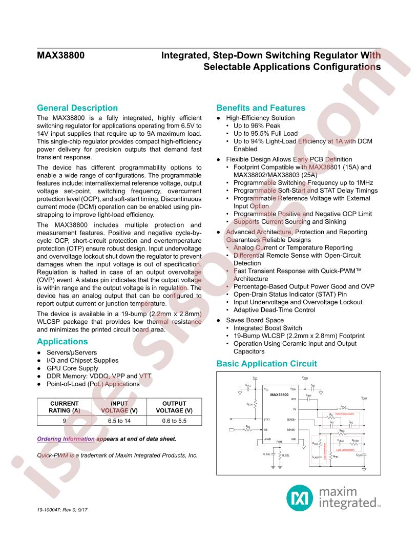 MAX38800 Datasheet