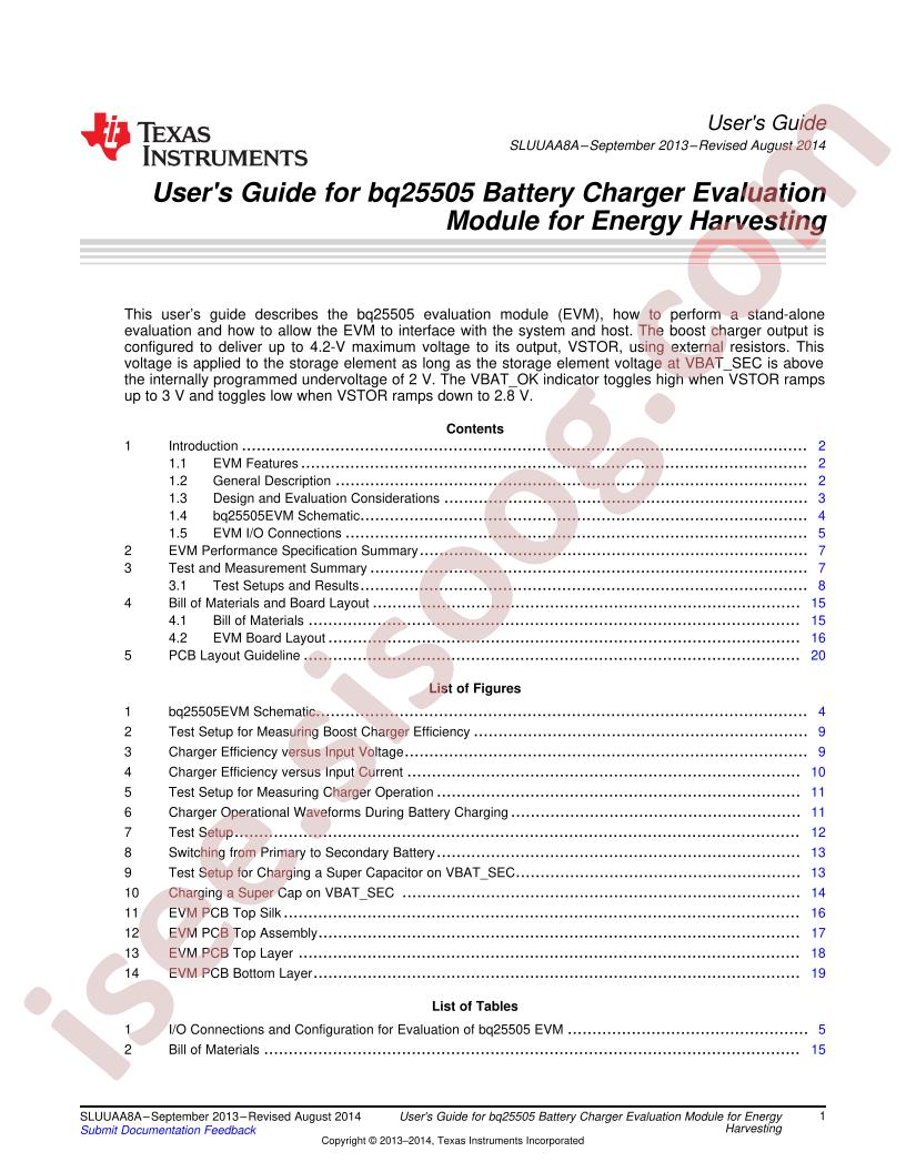 BQ25505 User Guide