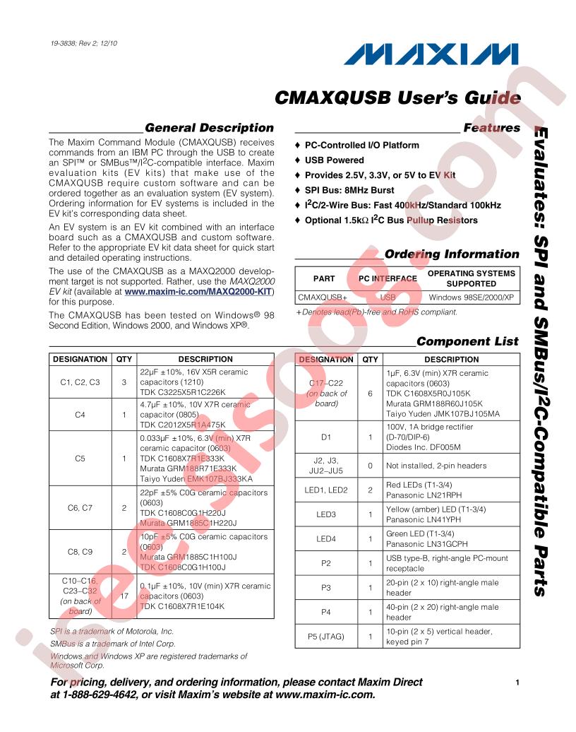 CMAXQUSB User Guide
