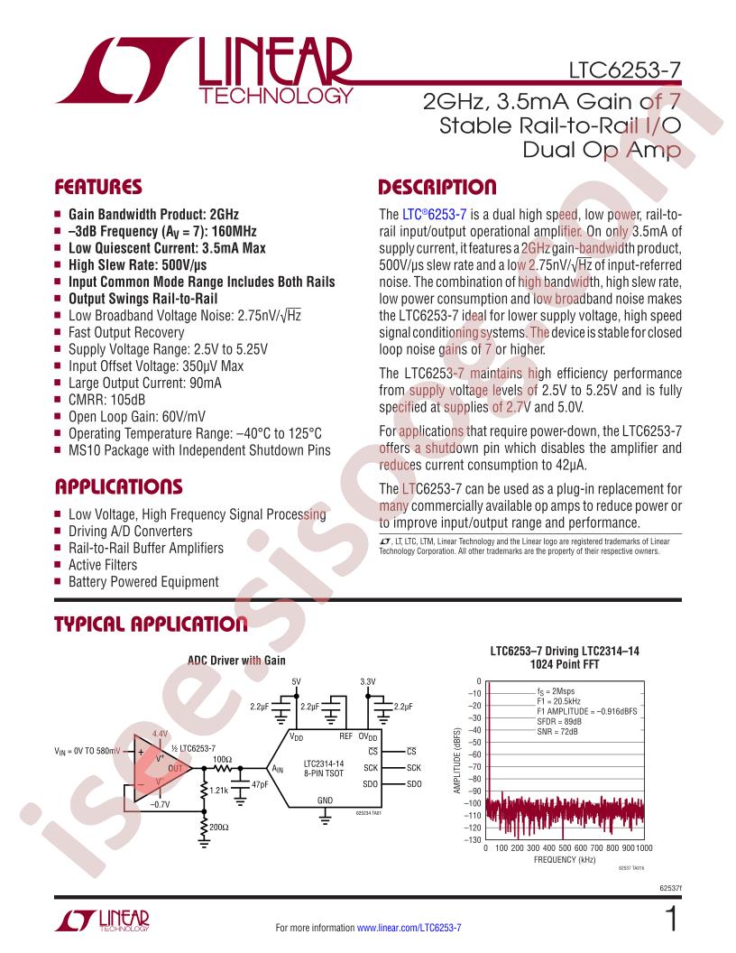 LTC6253-7 Datasheet