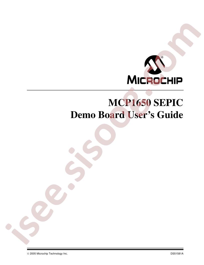 MCP1650 SEPIC Demo Board Guide