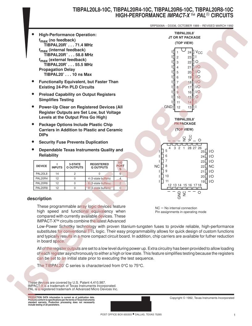 TIBPAL20L8/R4/6/8-10C