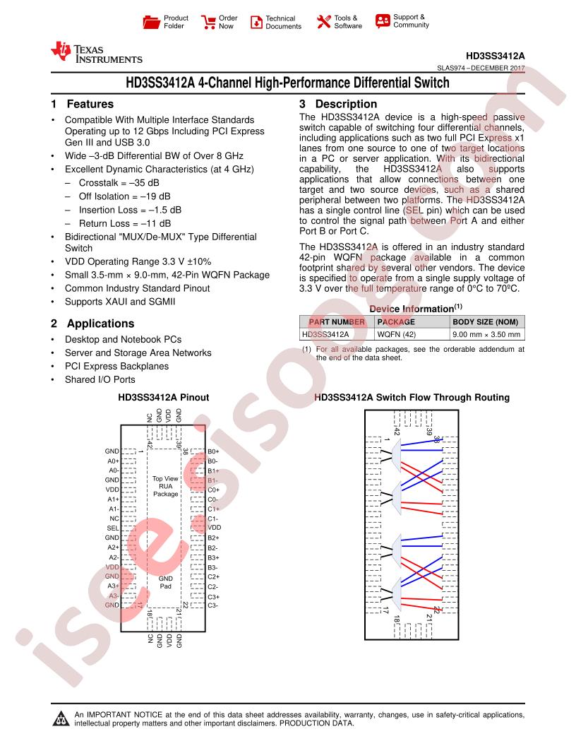 HD3SS3412A Datasheet