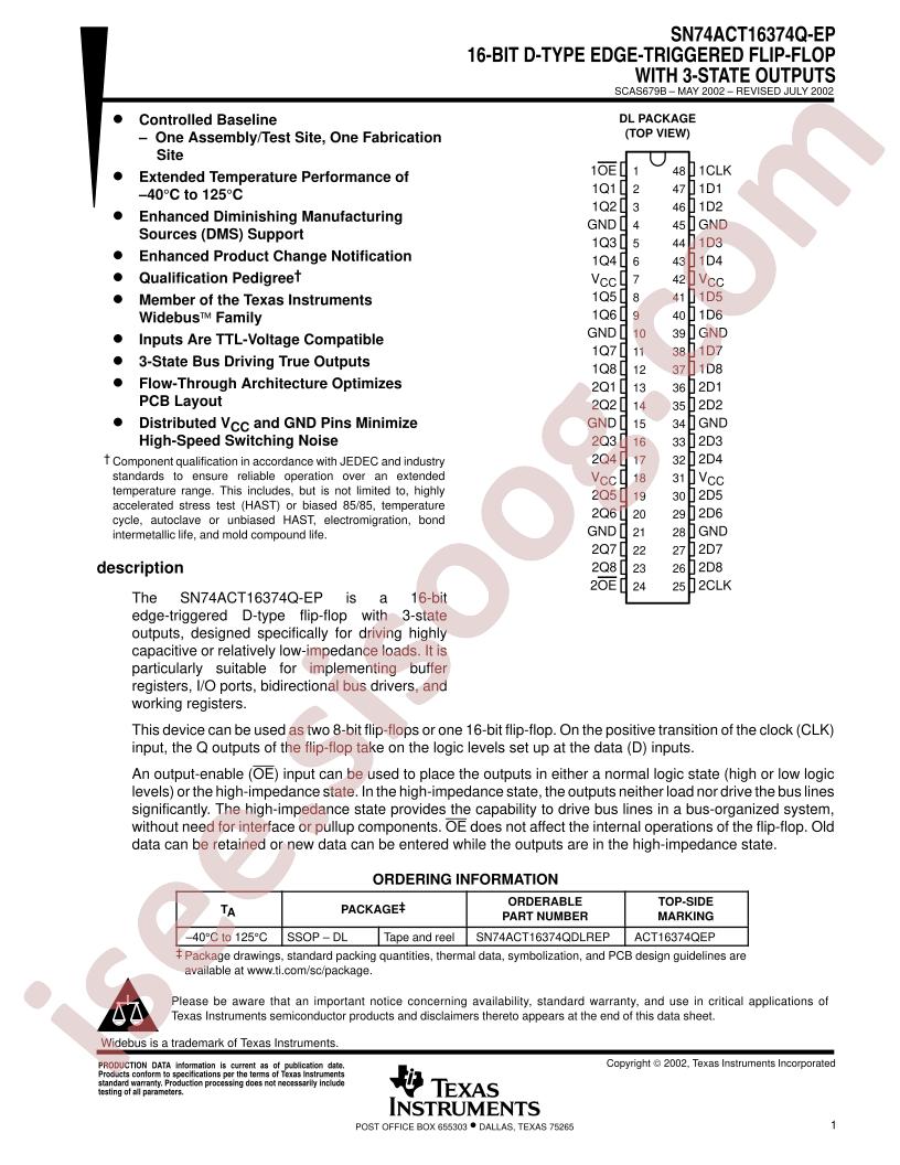 SN74ACT16374Q-EP