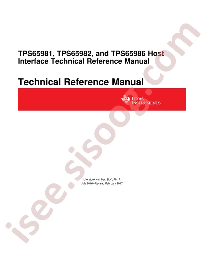 TPS65981,82,86 Host Interface Technical Ref Manual