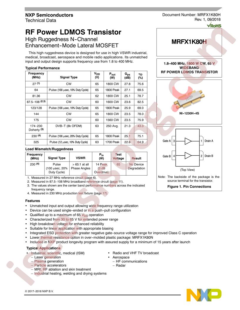 MRFX1K80H Datasheet