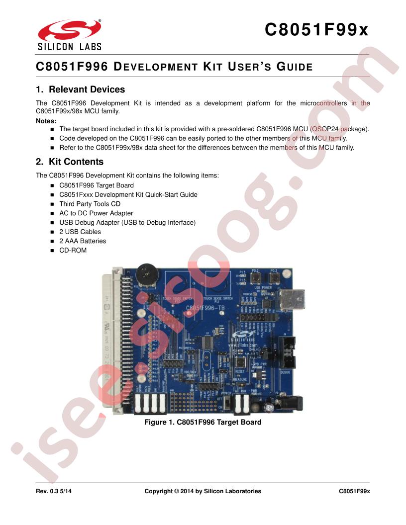 C8051F996-DK Guide