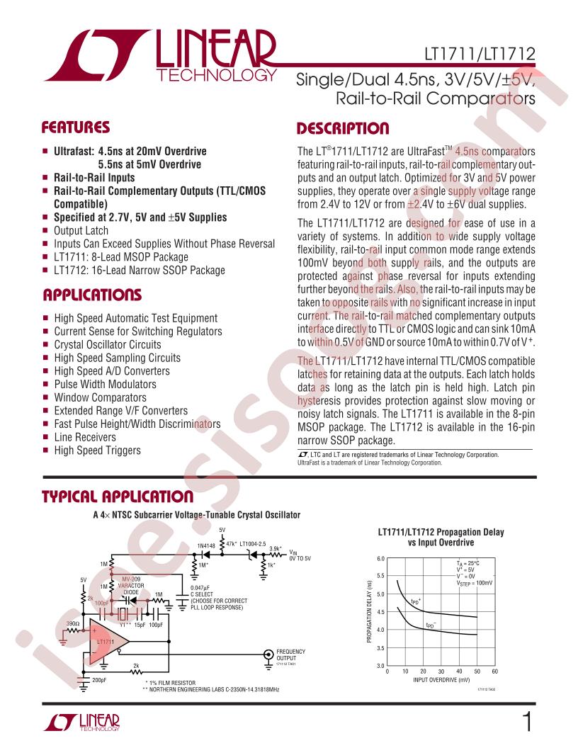 LT1711,LT1712 Datasheet