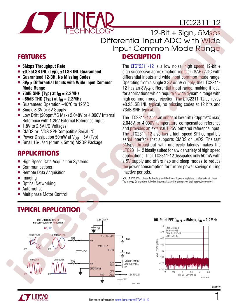 LTC2311-12 Datasheet