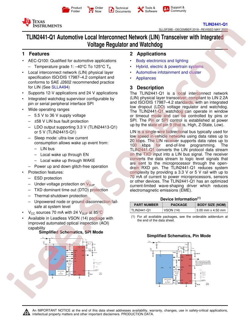 TLIN2441x-Q1 Datasheet