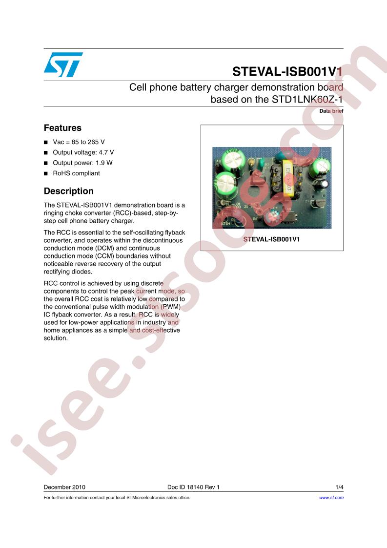 STEVAL-ISB001V1 Data Brief