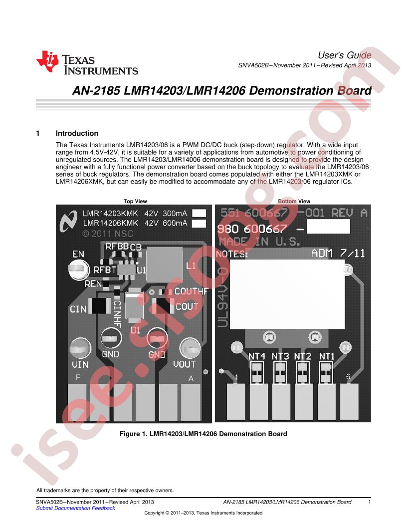 LMR14203/06 Demo Brd