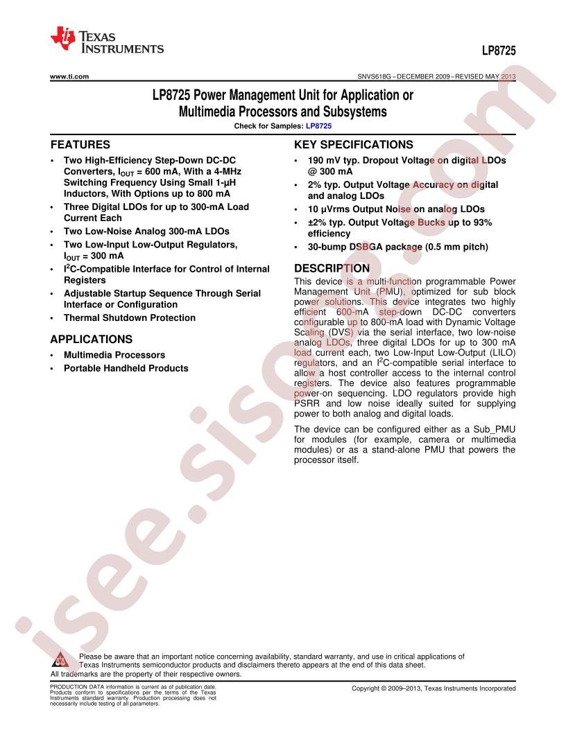 LP8725 Datasheet