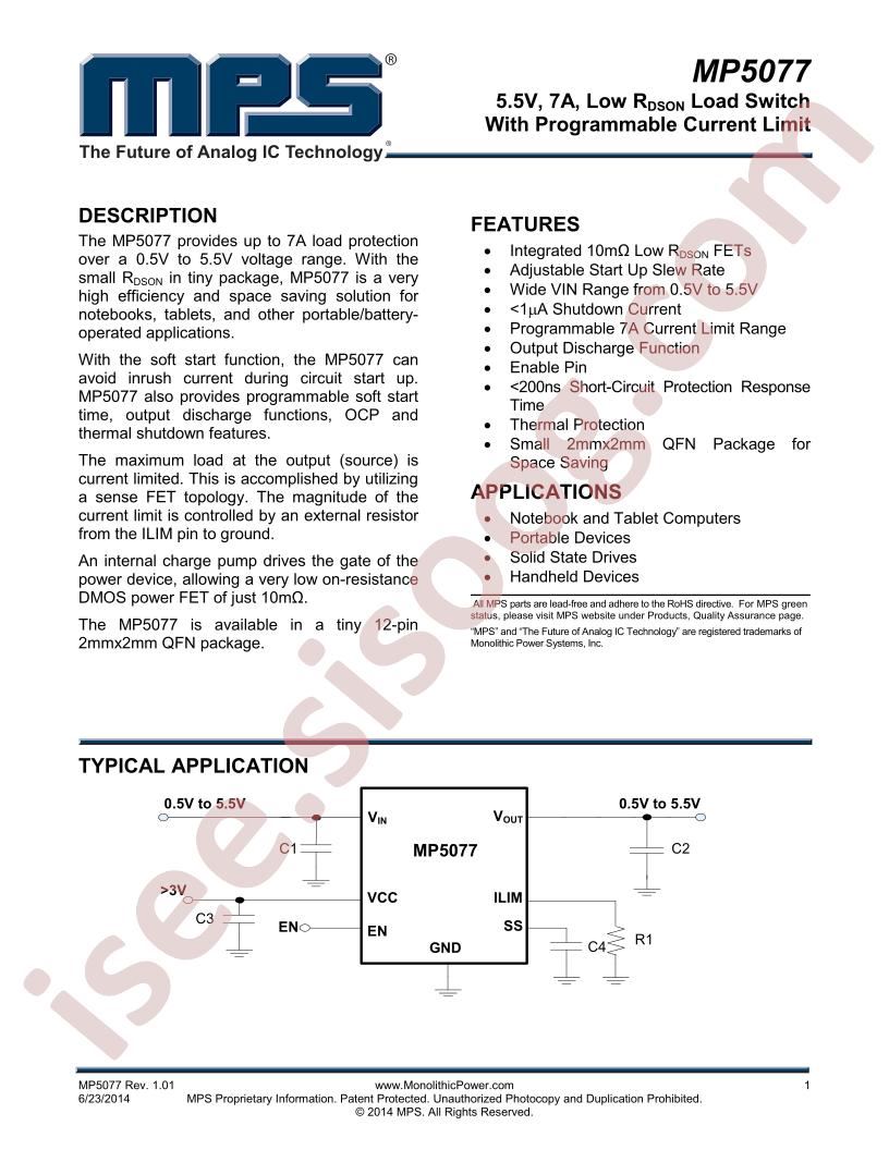 MP5077 Datasheet