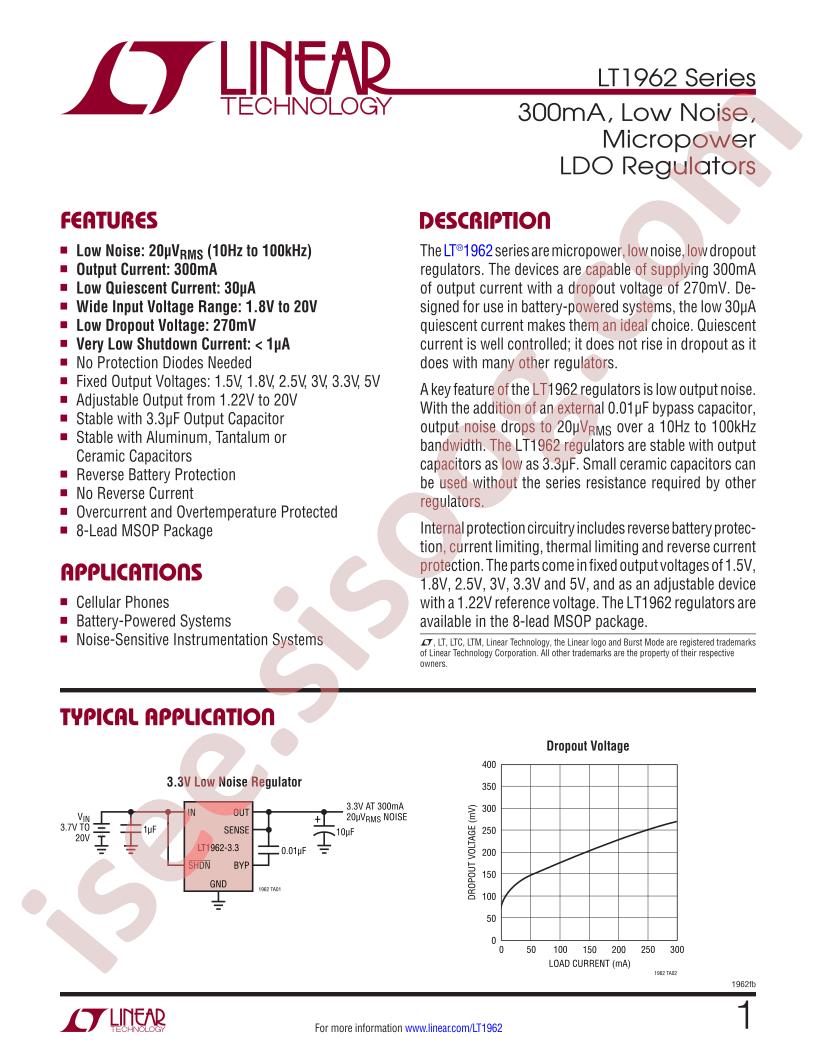 LT1962 Datasheet