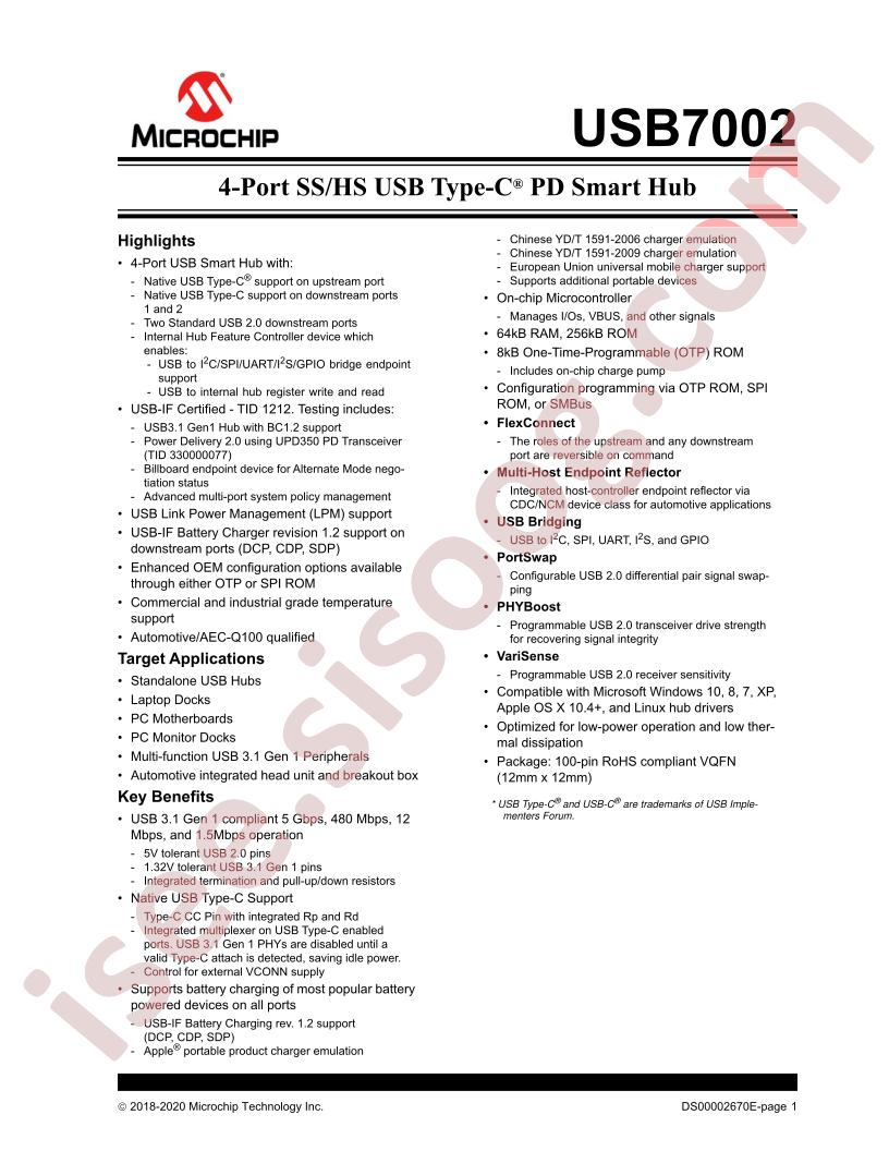 USB7002 Datasheet