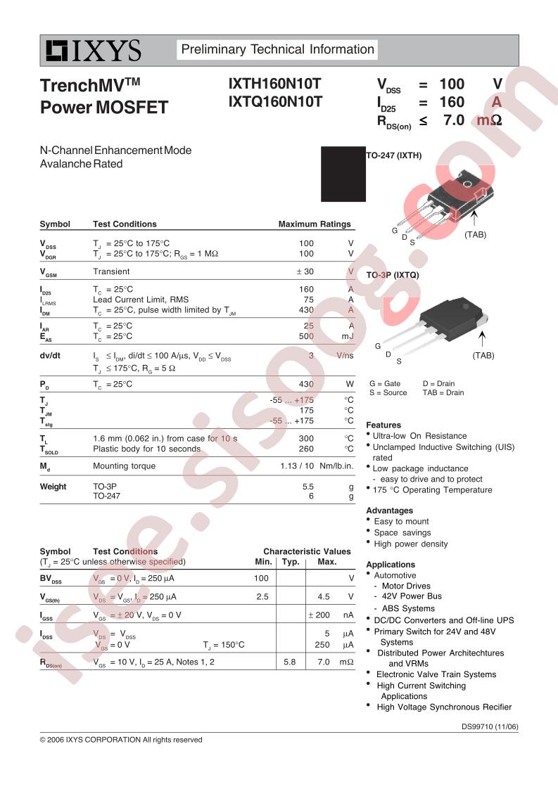 IXT(H,Q)160N10T