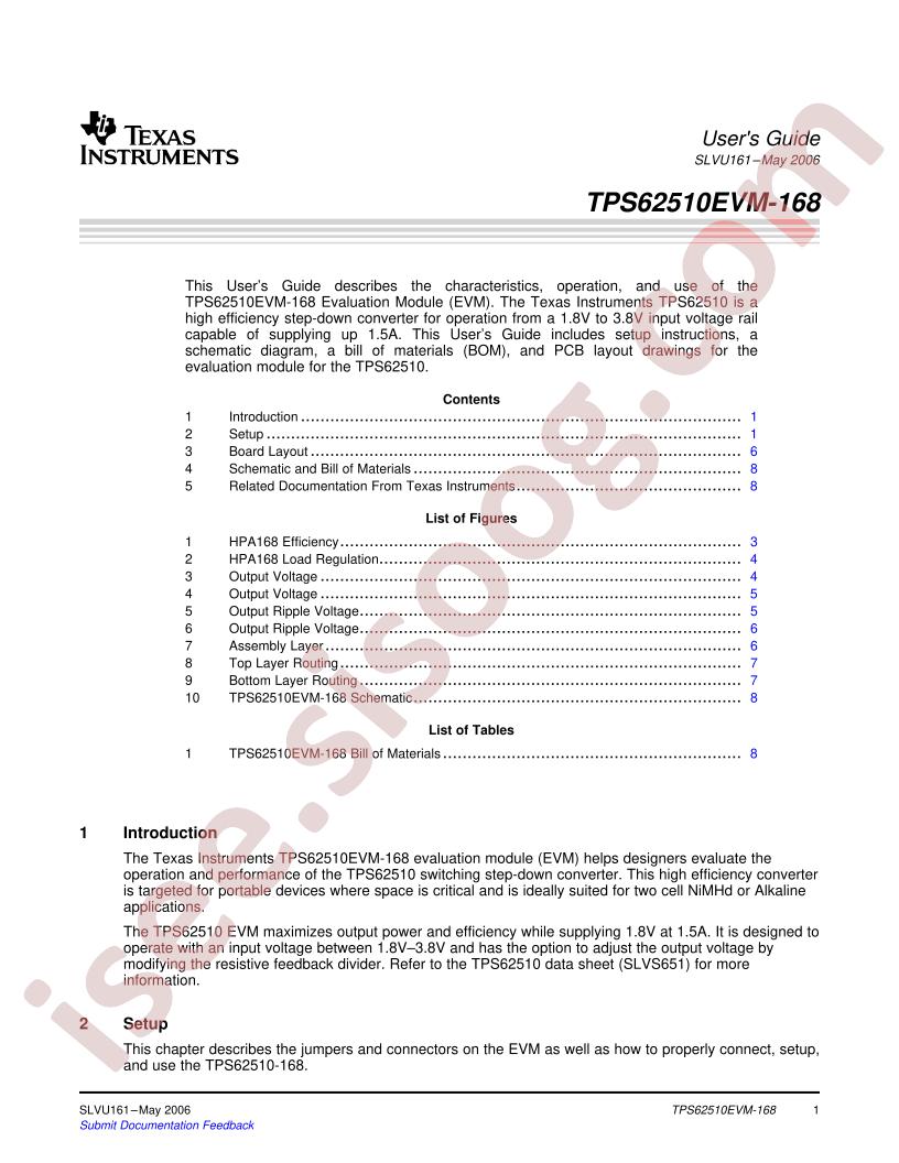 TPS62510EVM-168 Users Guide