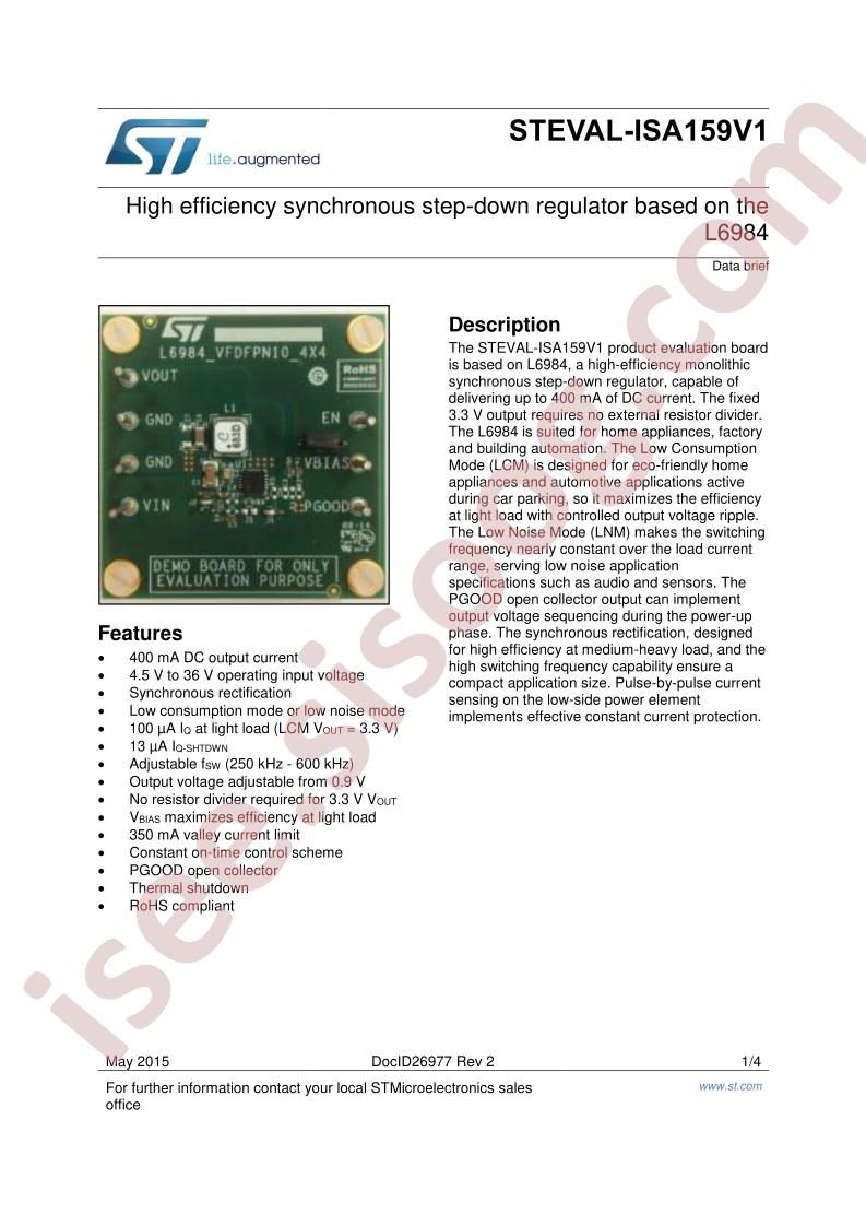 STEVAL-ISA159V1 Brief