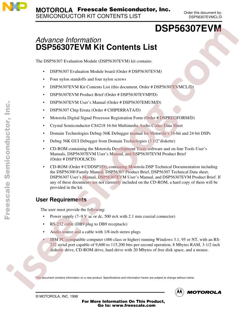 DSP56307EVM