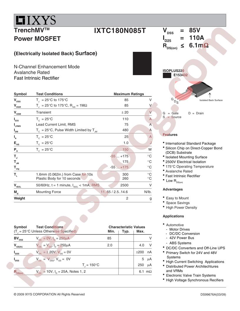 IXTC180N085T