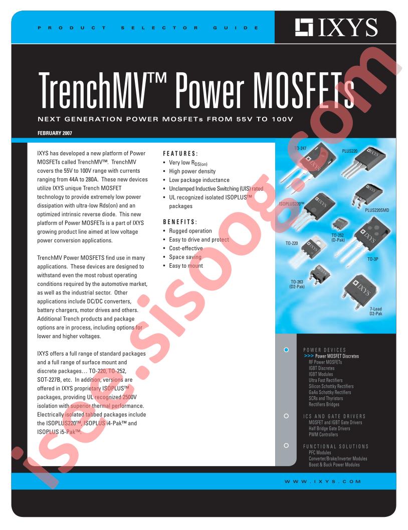 TrenchMV Power MOSFETs