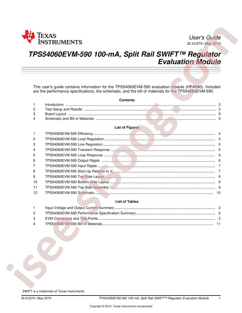 TPS54060EVM-590 User Guide