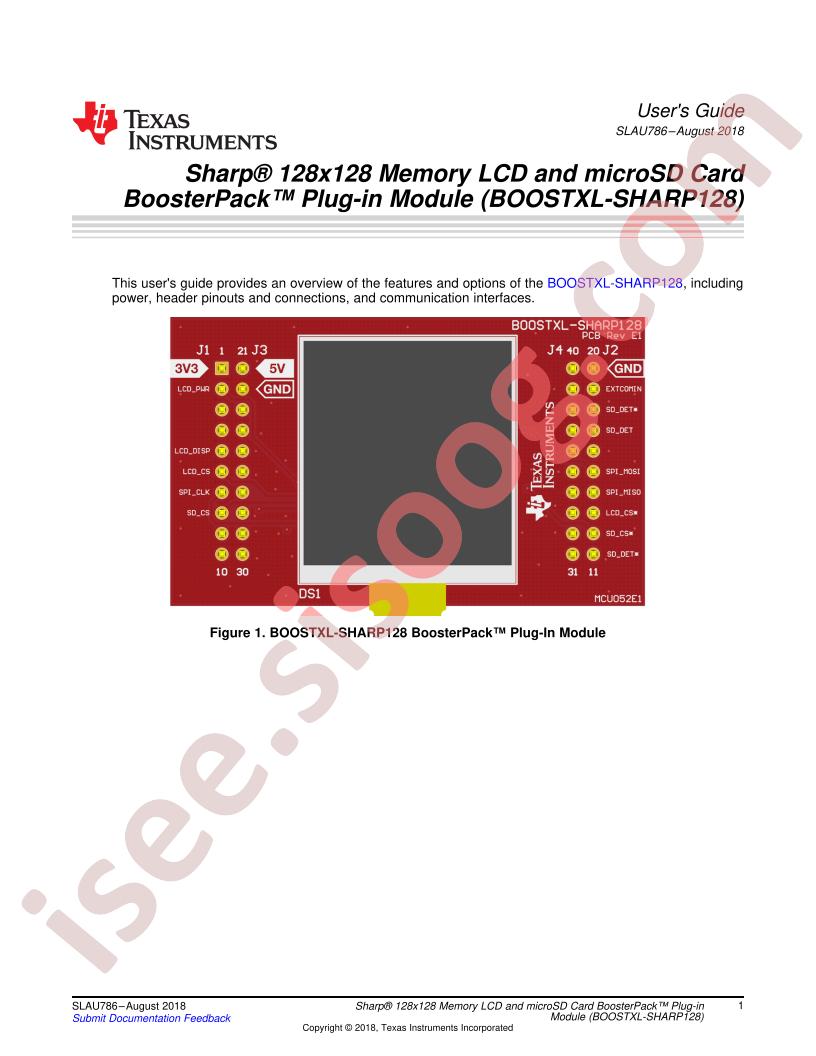 BOOSTXL-SHARP128 User Guide